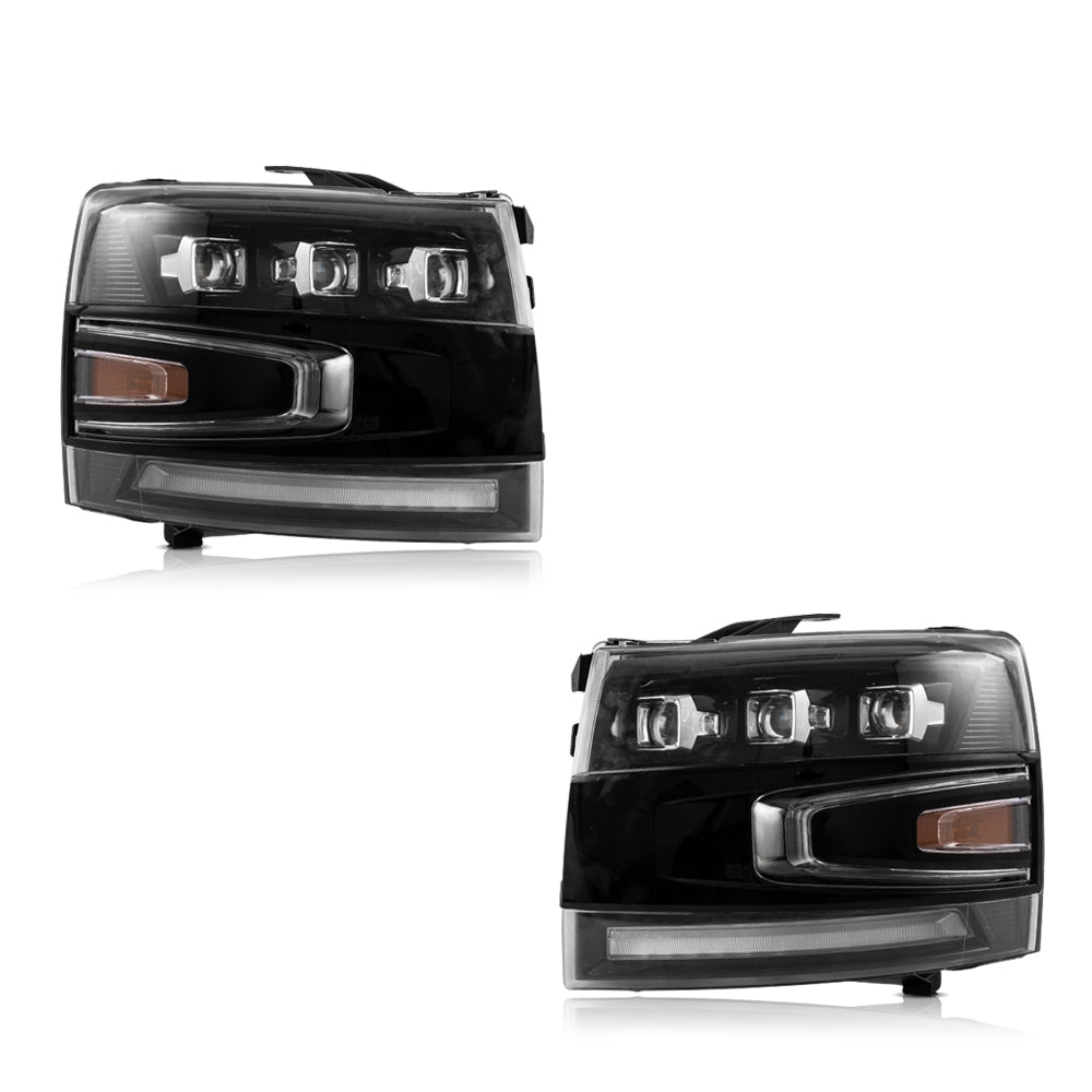 VLAND Projector LED strålkastare Fit för 2007-2014 Silverado 1500 2500 HD 3500 HD - 3