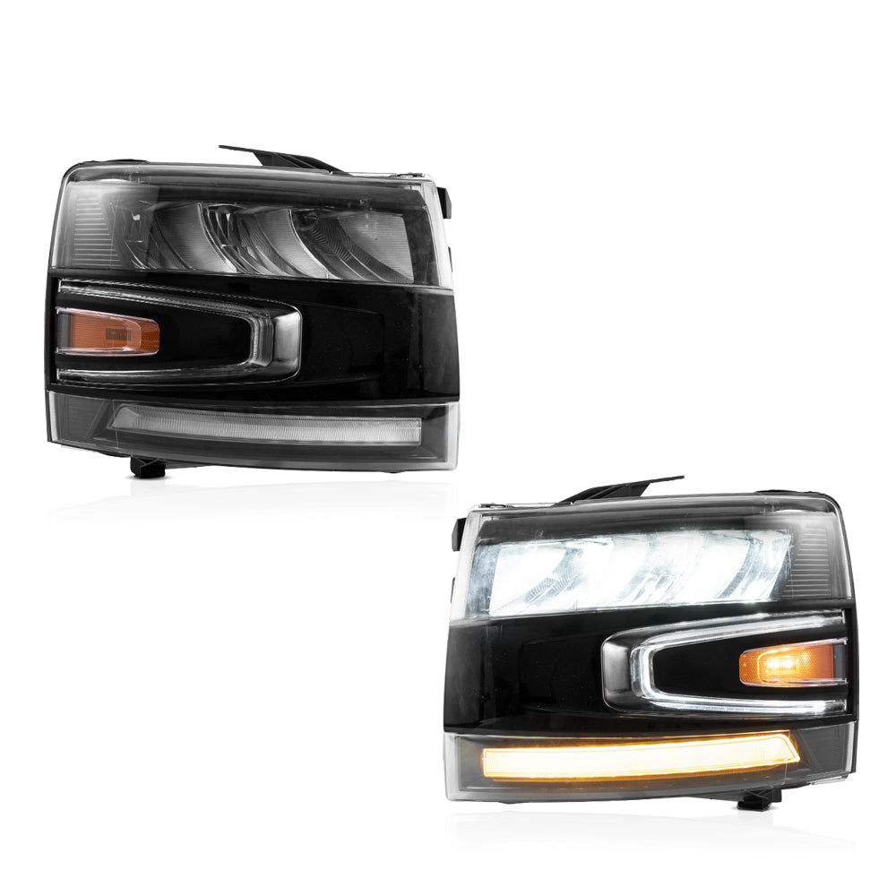 VLAND Carlamp LED strålkastare Fit för 2007-2014 Silverado 1500 2500 HD 3500 HD - 3
