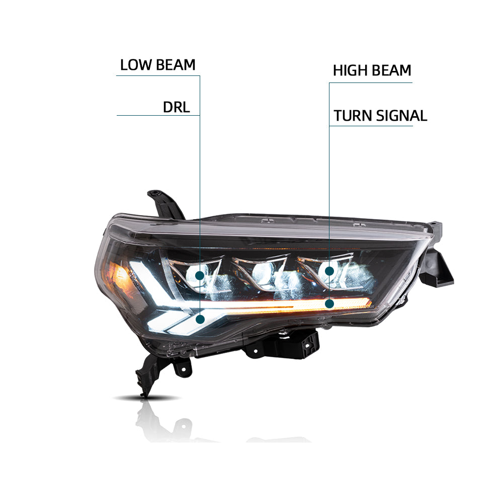 VLAND Carlamp LED Projector strålkastare för 2014-2024 Toyota 4Runner - 5