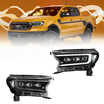15-21 Ford Ranger [International Types] Vland LED Matrix Projector strålkastare Black [E-mark]