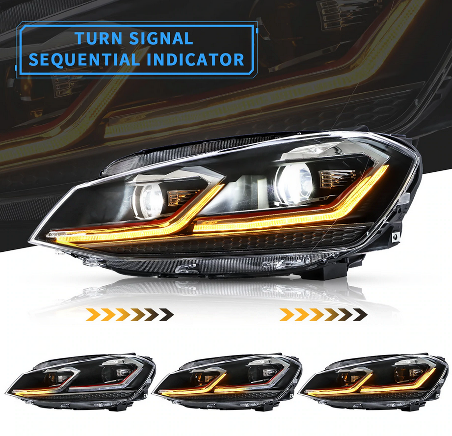 12-16 Volkswagen Golf MK7 Vland Full LED Projector strålkastare [E-mark] - 4