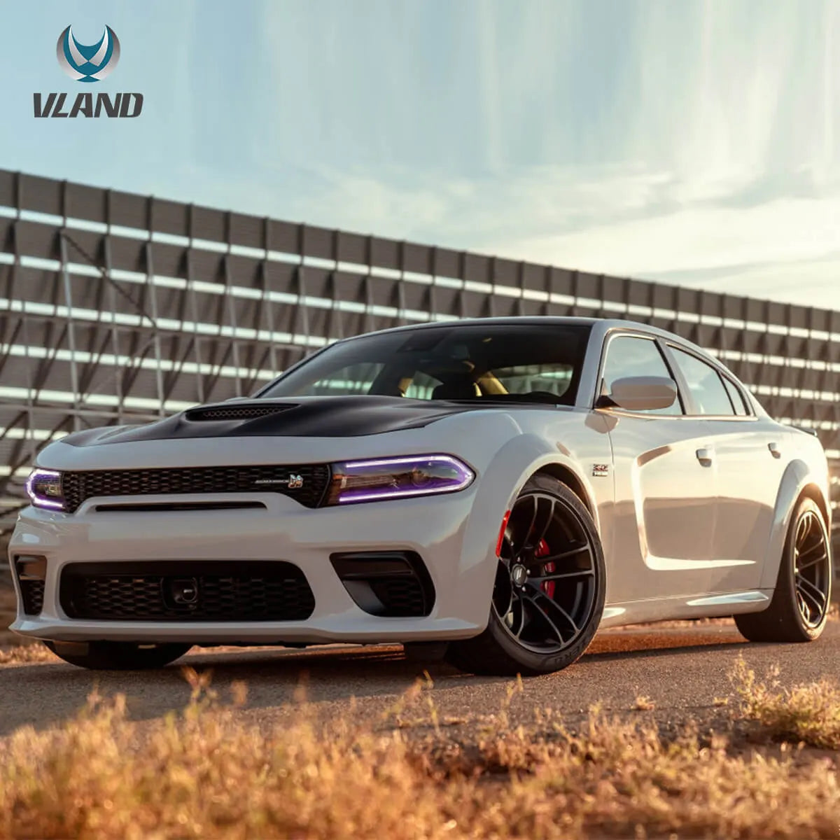 15-23 Dodge Charger Vland RGB Style Dual Beam Projector strålkastare Black - 7