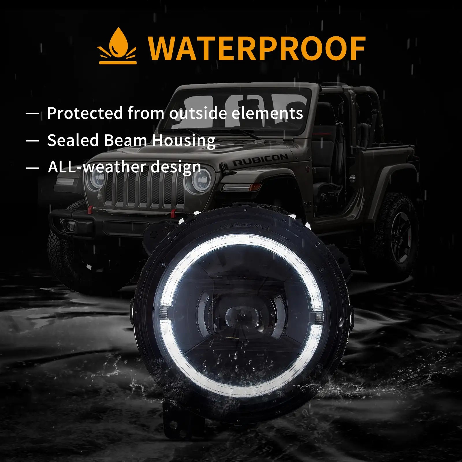 VLAND 18 och framåt Jeep Wrangler JL JLU JT Rubicon Full-LED strålkastare med startanimation - 8