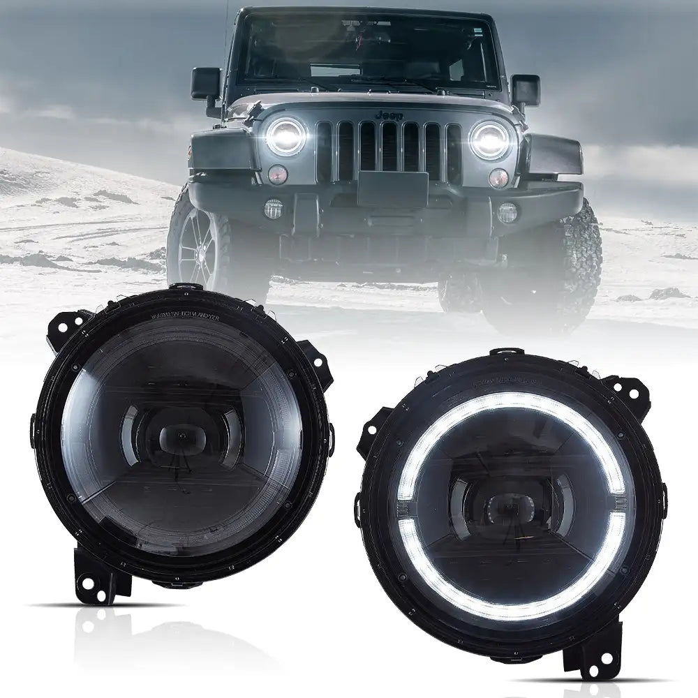 VLAND 18 och framåt Jeep Wrangler JL JLU JT Rubicon Full-LED strålkastare med startanimation