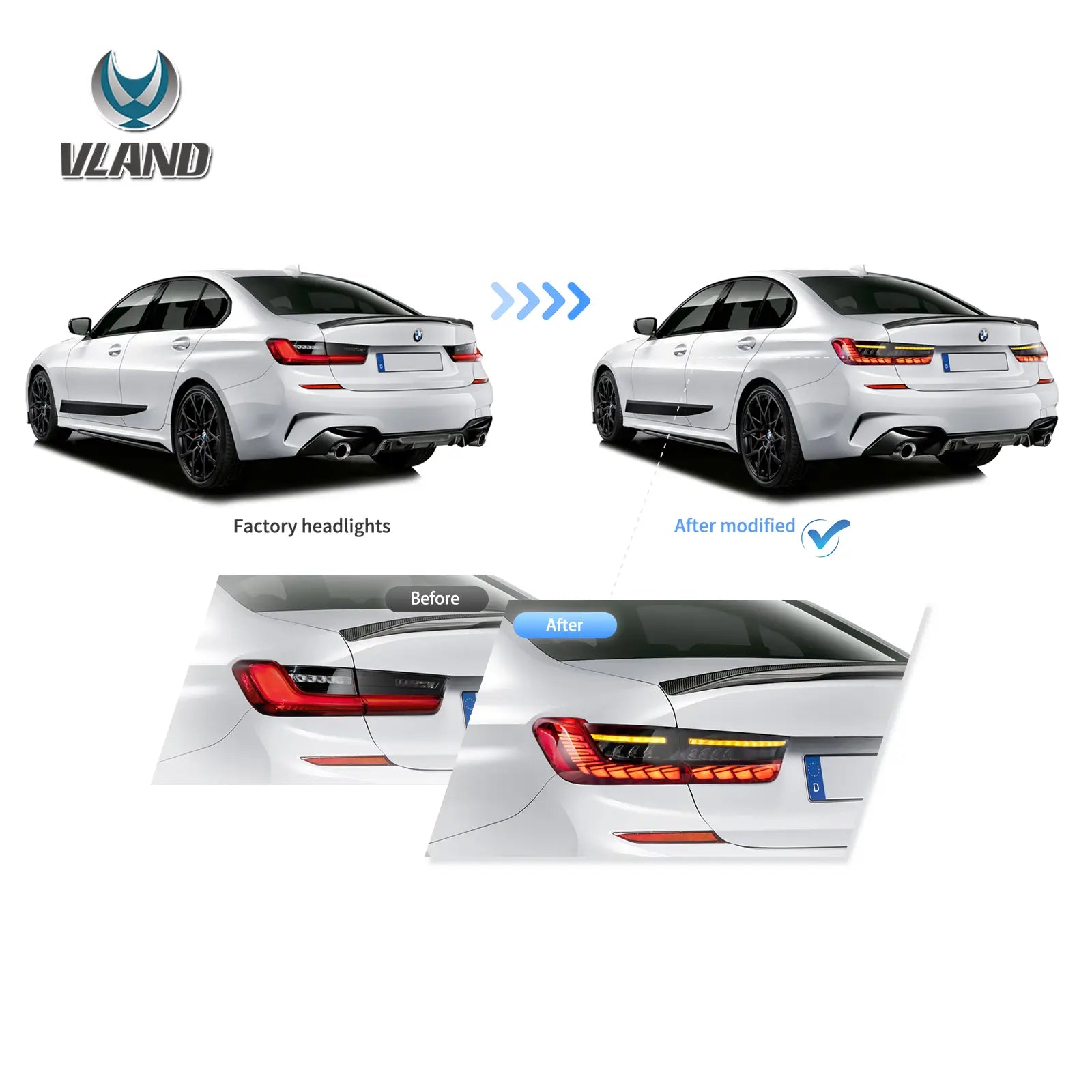18-24 BMW 3 serie sjunde generationen G20/G28/G80 VLAND OLED bakljus med sekventiell blinkers [E-märkt] - 8