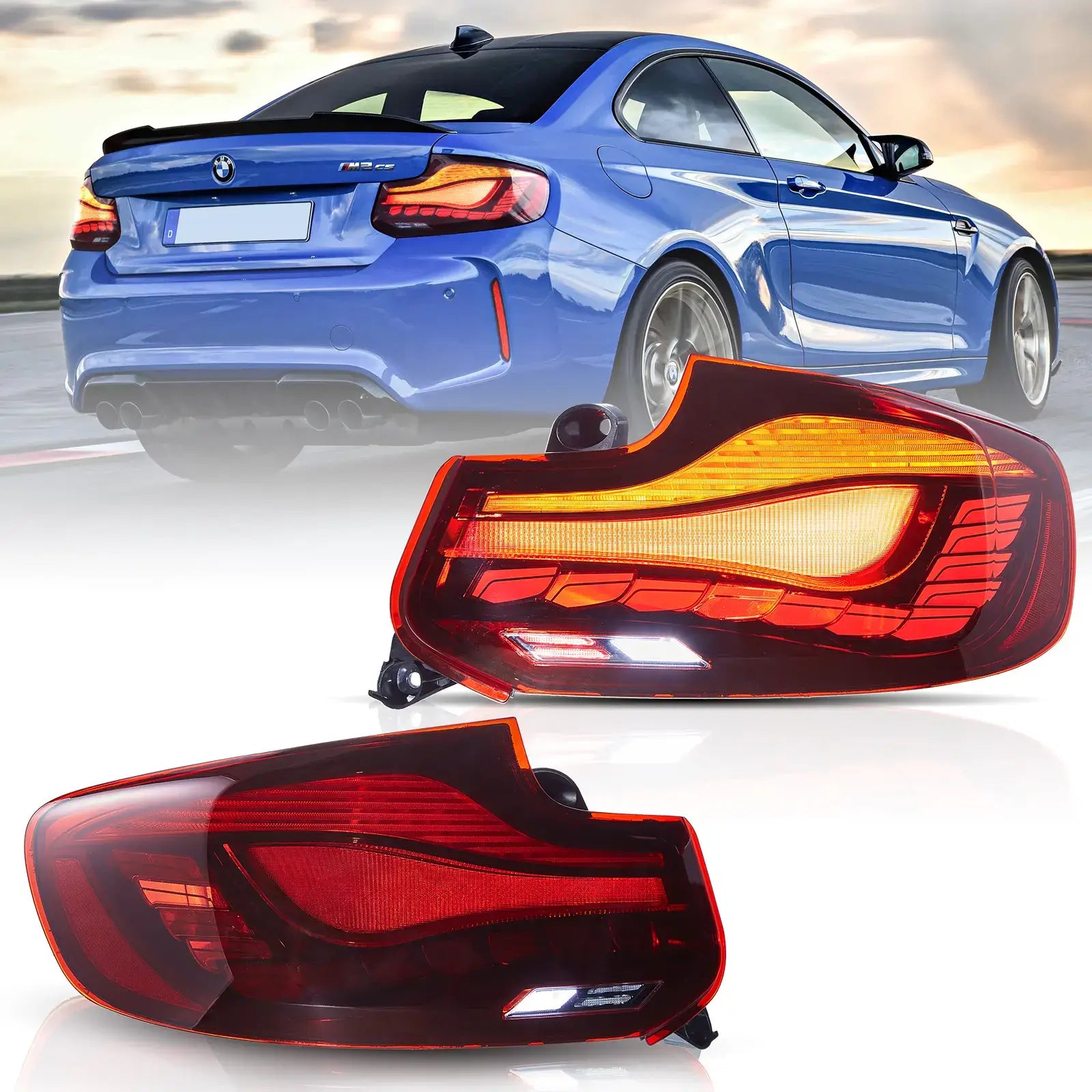 14-21 BMW 2 serie (F22 F23) M2 (F87) VLAND OLED bakljus med dynamisk startanimation GTS stil [E-märkt] - 3