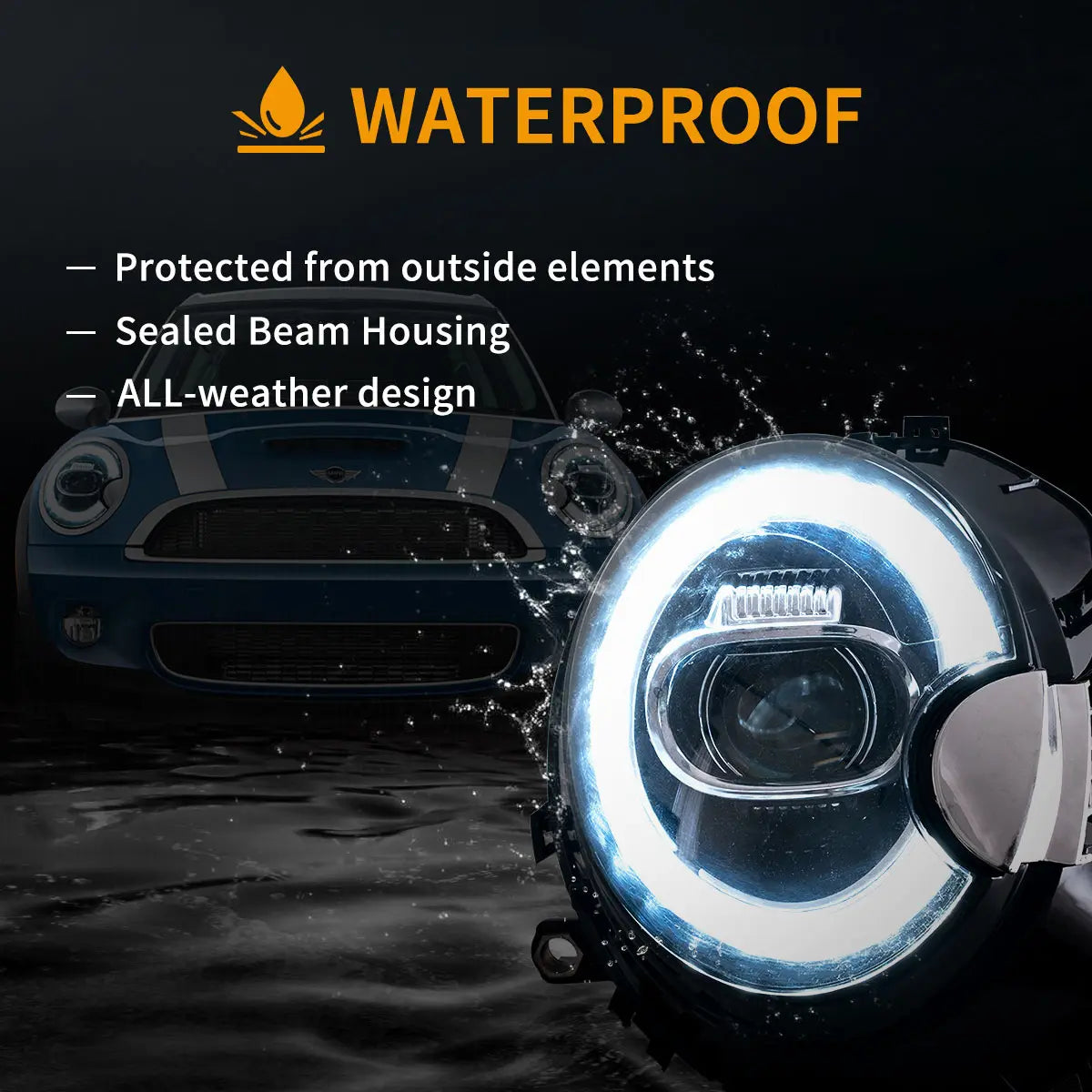 07-15 Mini Cooper R55 R56 R57 R58 R59 Vland LED Projector strålkastare[E-mark] - 9