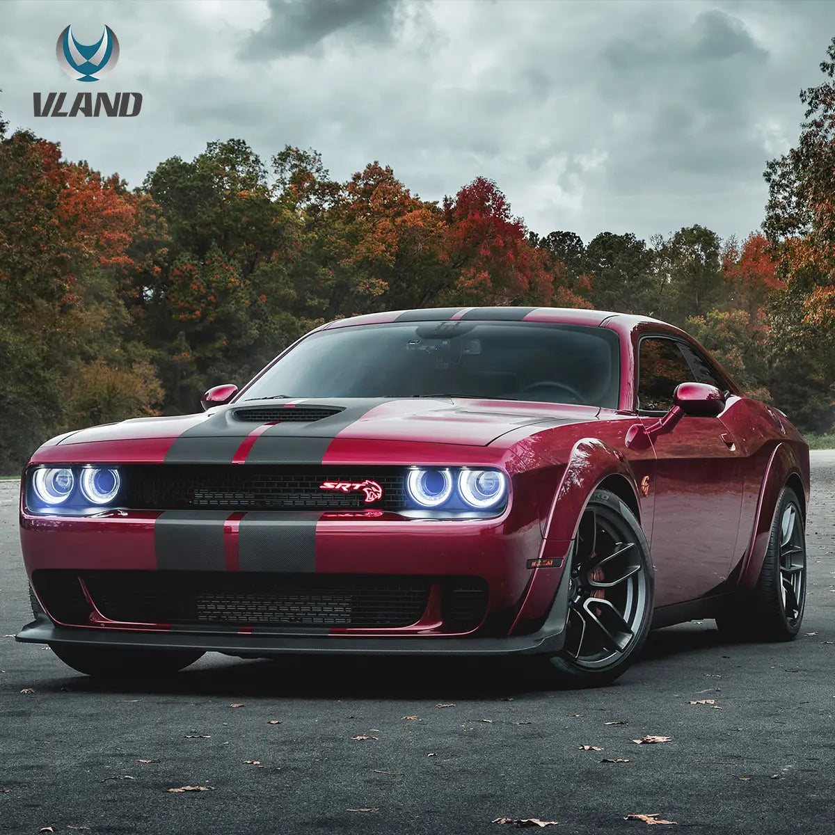 15-24 Dodge Challenger Vland RGB Dual Beam Projector strålkastare Black [E-mark] - 8