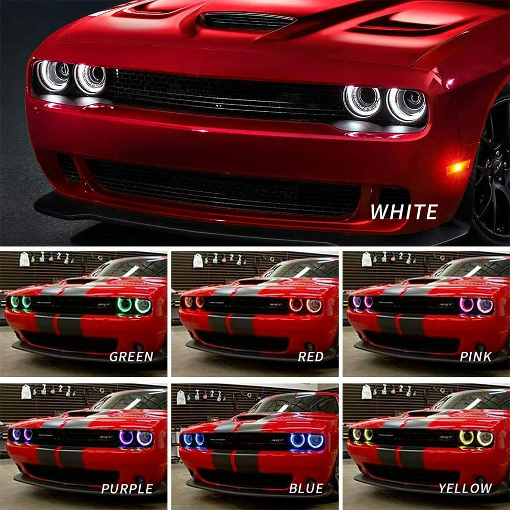 15-24 Dodge Challenger Vland RGB Dual Beam Projector strålkastare Black [E-mark] - 6
