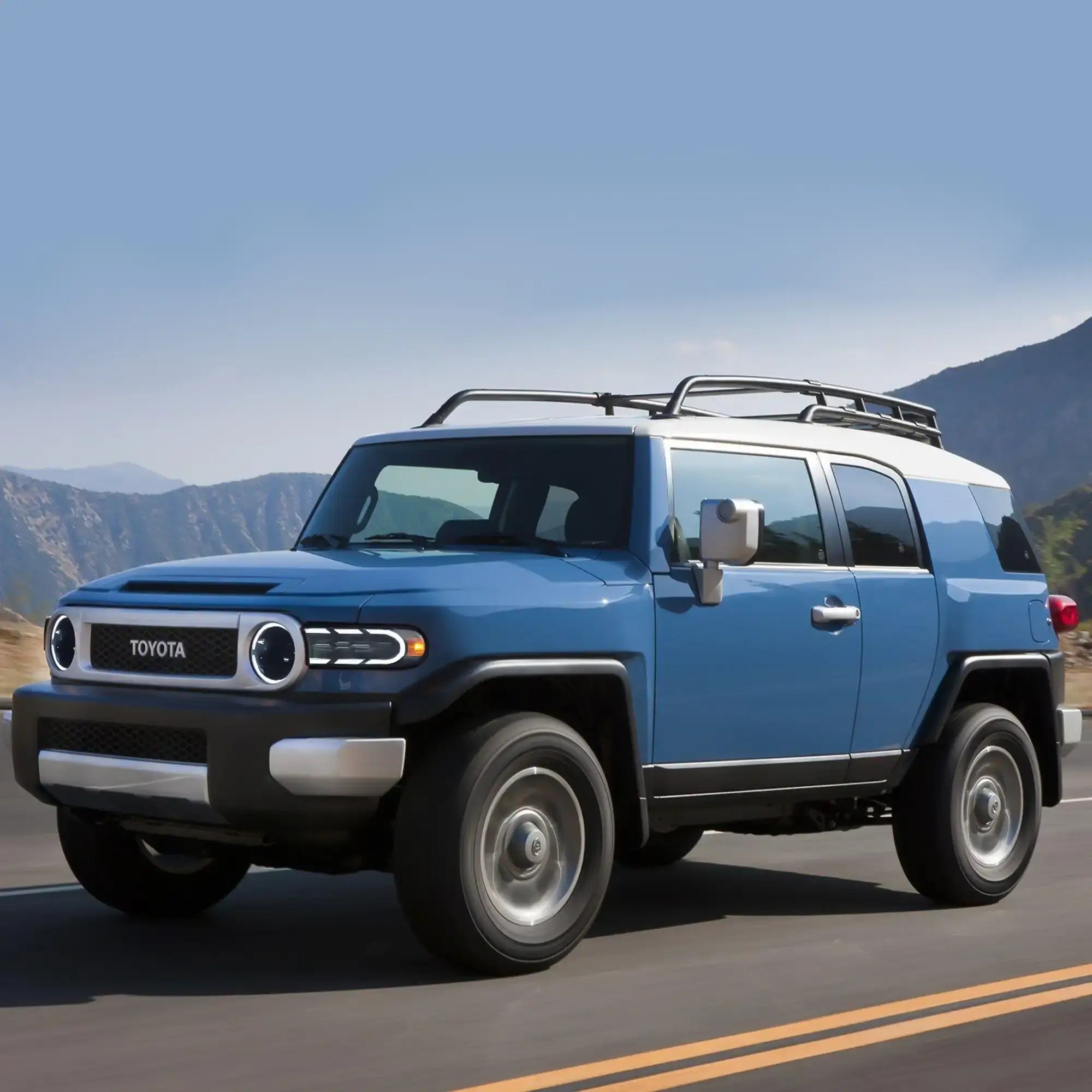 06-22 Toyota FJ Cruiser XJ10 Vland Full LED Dual Beam Projector Upgrade strålkastare med start-up animation - 6