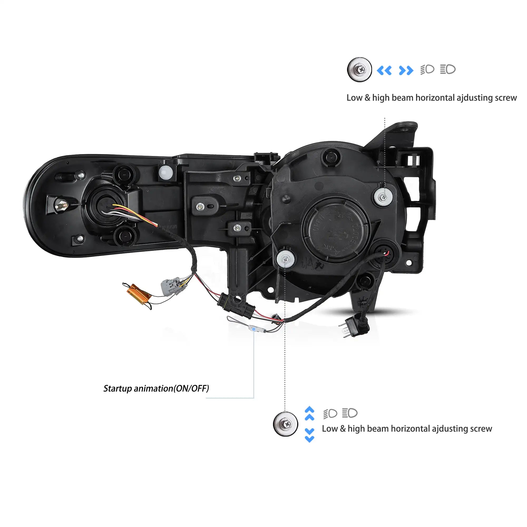 06-22 Toyota FJ Cruiser XJ10 Vland Full LED Dual Beam Projector Upgrade strålkastare med start-up animation - 4