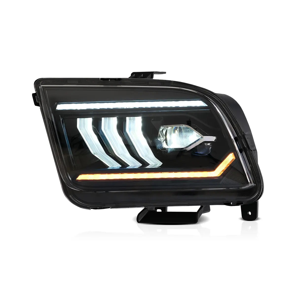 05-09 Ford Mustang 5th Gen (S-197 I) Pre-Facelift Vland LED Dual Beam Projector strålkastare Black - 2