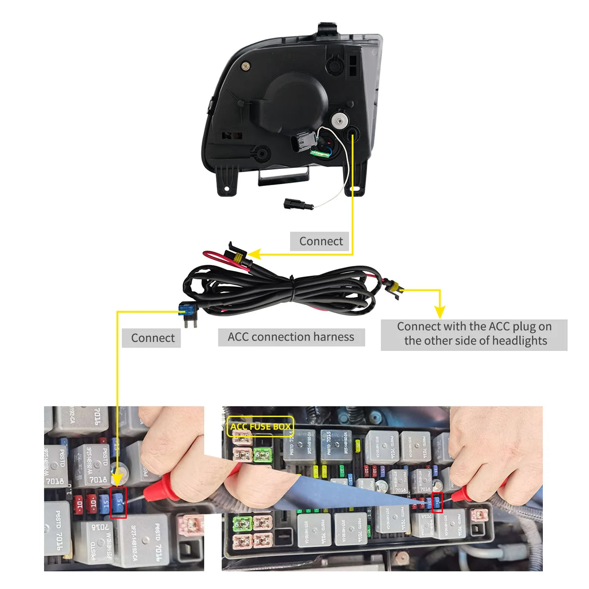 05-09 Ford Mustang 5th Gen (S-197 I) Pre-Facelift Vland LED Dual Beam Projector strålkastare Black - 9