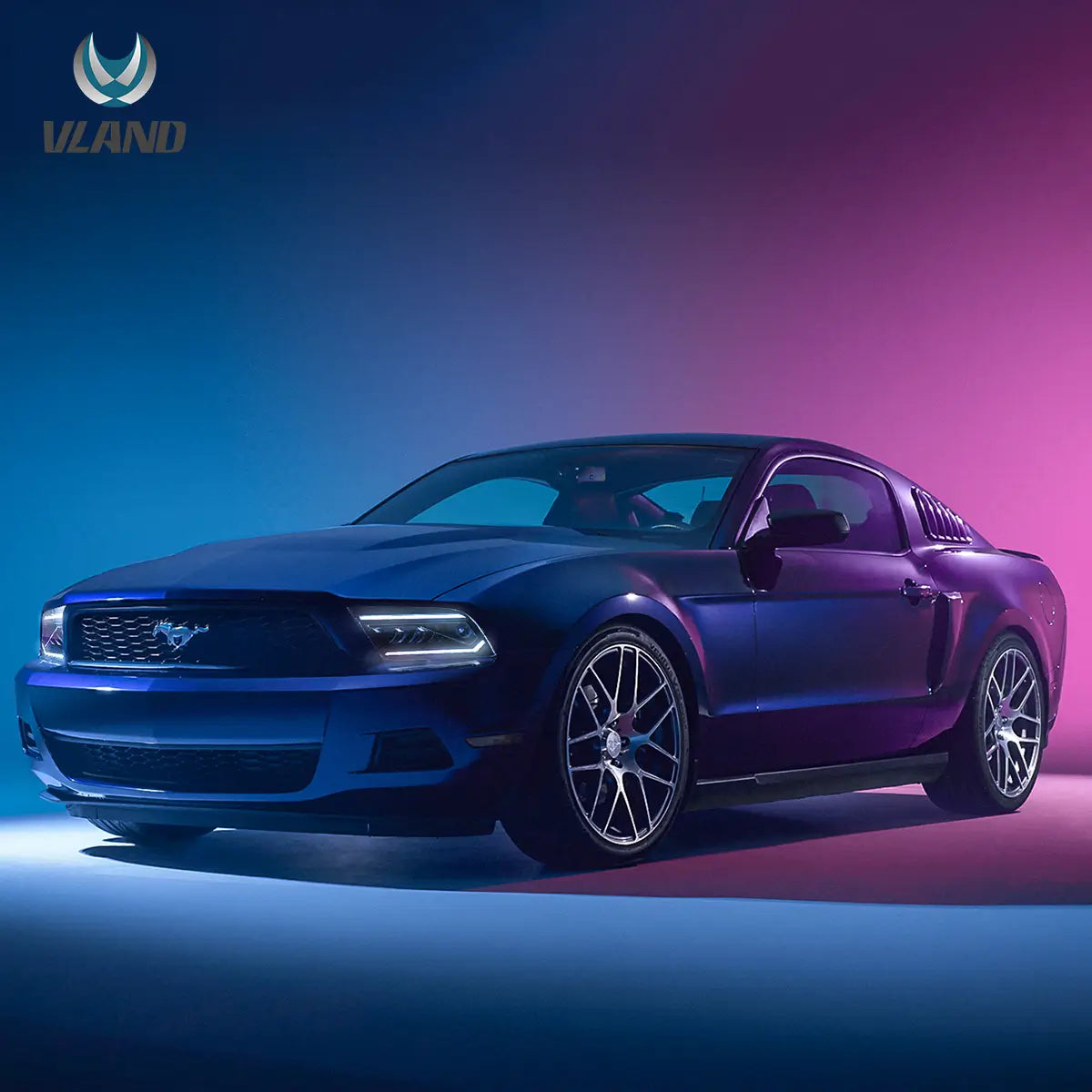 05-09 Ford Mustang 5th Gen (S-197 I) Pre-Facelift Vland I LED Dual Beam Projector med Reflector strålkastare Chrome - 5