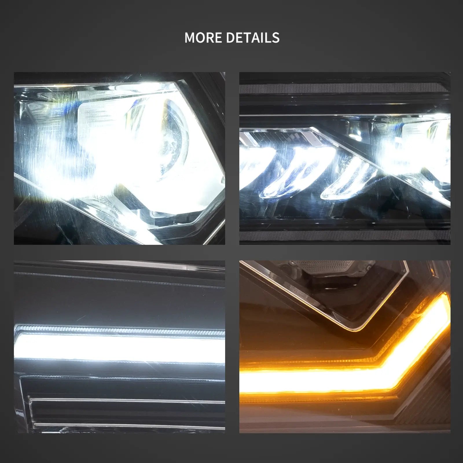 05-09 Ford Mustang 5th Gen (S-197 I) Pre-Facelift Vland I LED Dual Beam Projector med Reflector strålkastare Chrome - 8