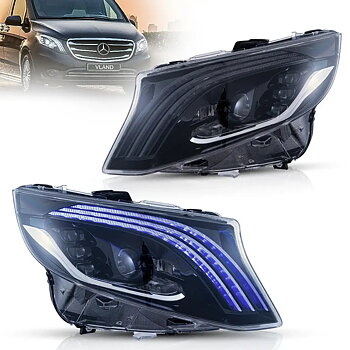 16-23 Mercedes Benz Metris / Vito 3th Gen (W447) Vland LED Matrix strålkastare Black [E-mark]