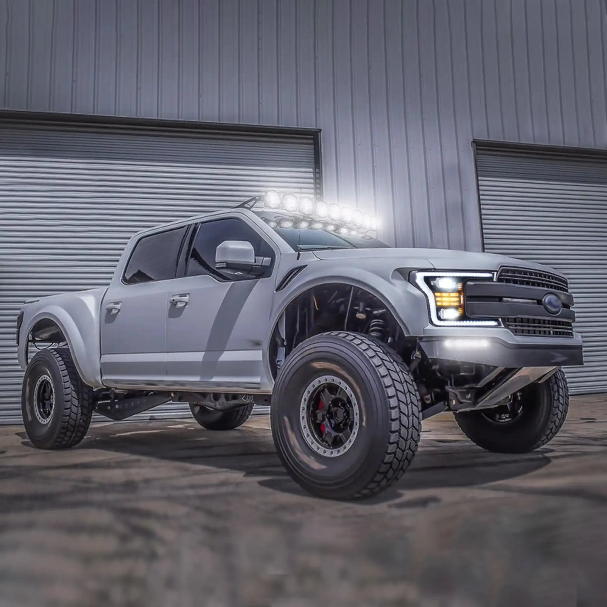 18-20 Ford F150 13th Gen Facelifted Vland (Ⅱ) LED Dual Beam Projector strålkastare Black - 7