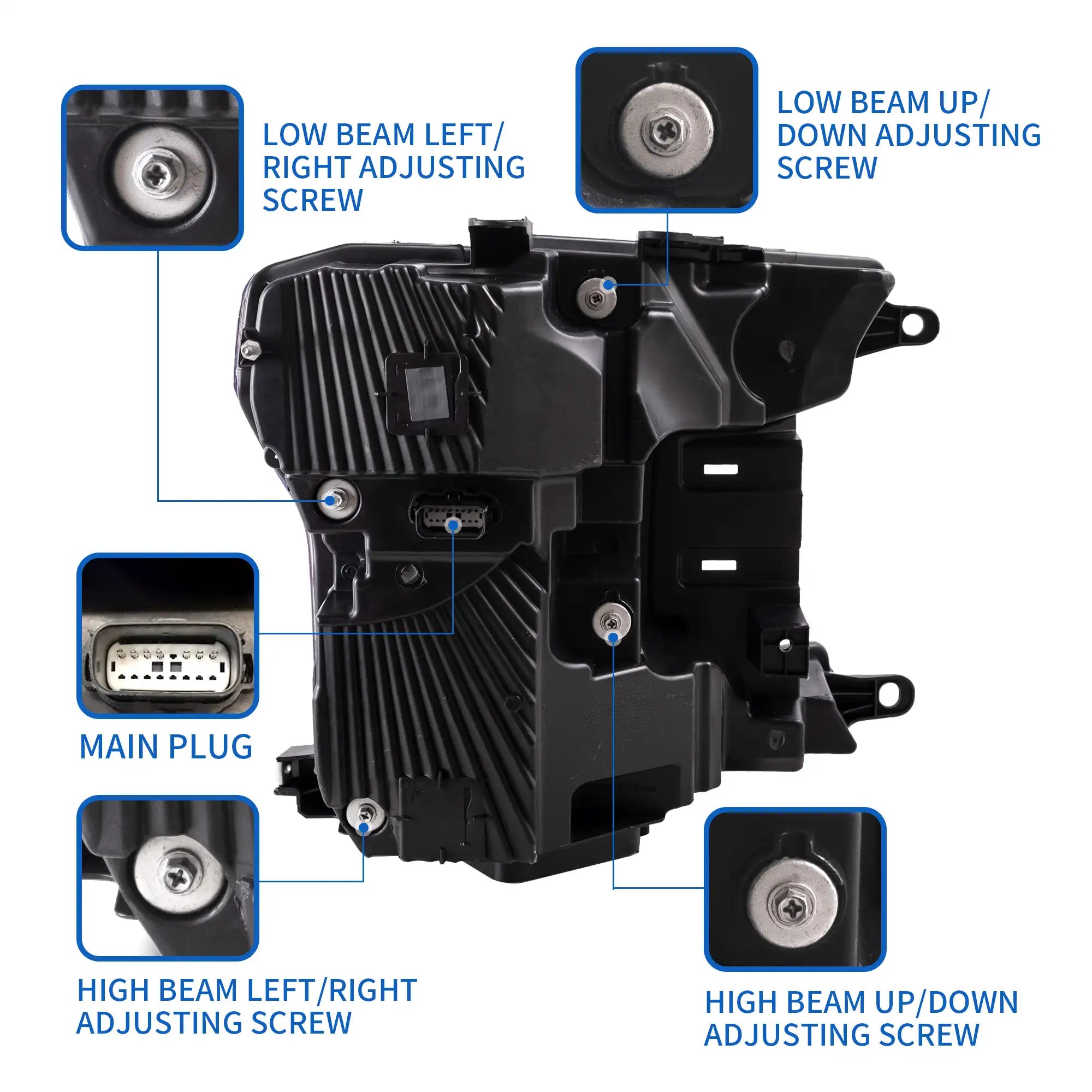 18-20 Ford F150 13th Gen Facelifted Vland (Ⅱ) LED Dual Beam Projector strålkastare Black - 3