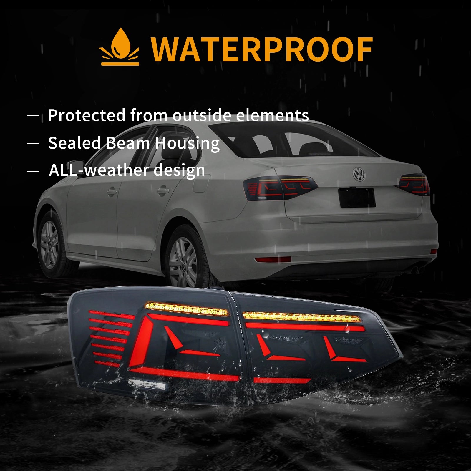 15-18 Volkswagen Jetta 6th Gen (A6) Vland II LED bakljus med Dynamic Welcome Lighting - 7