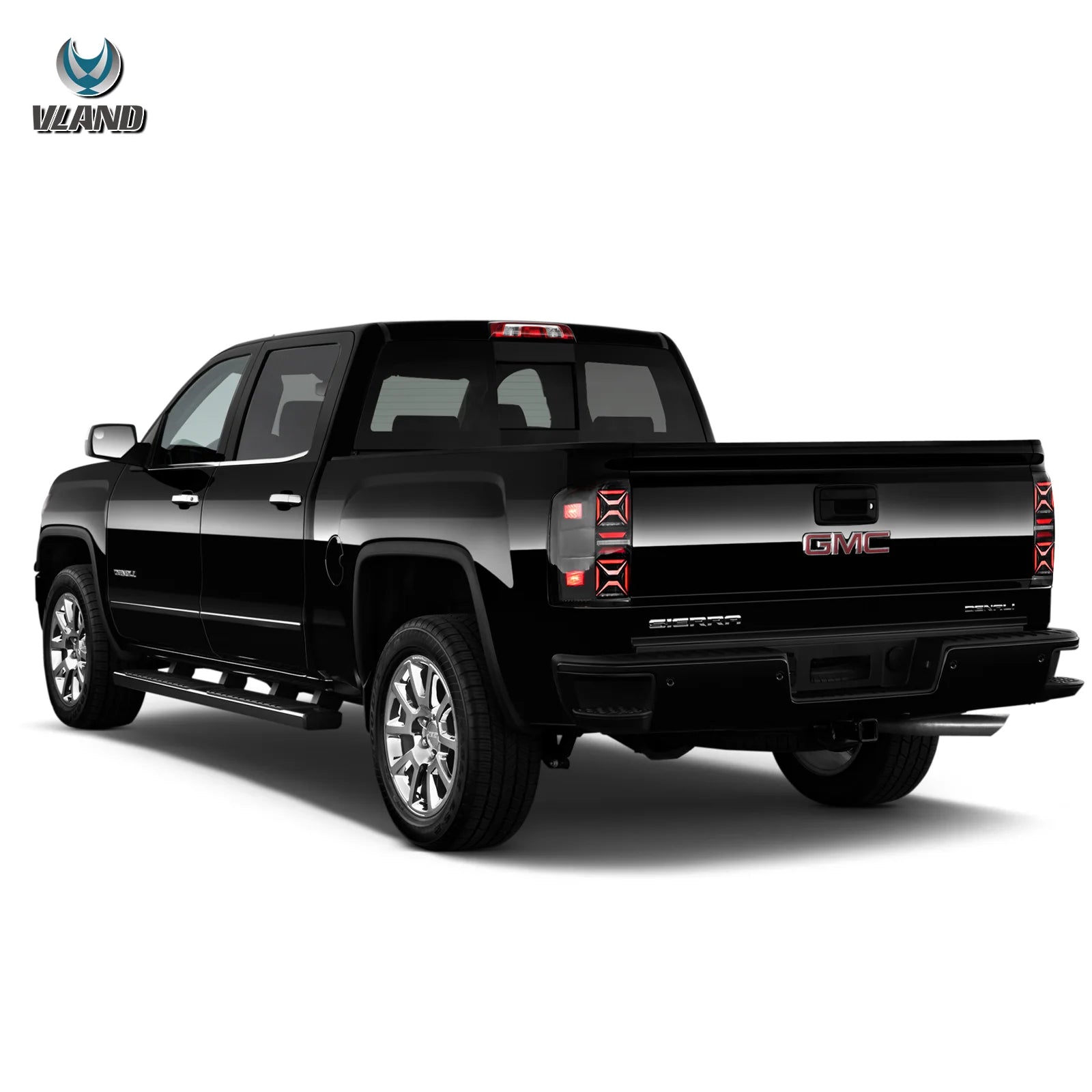 07-13 Chevrolet Silverado 1500 2500HD 3500HD & 07-14 GMC Sierra (Denali) 3500HD Dually Vland LED III bakljus med Red Turn Signal Clear - 7