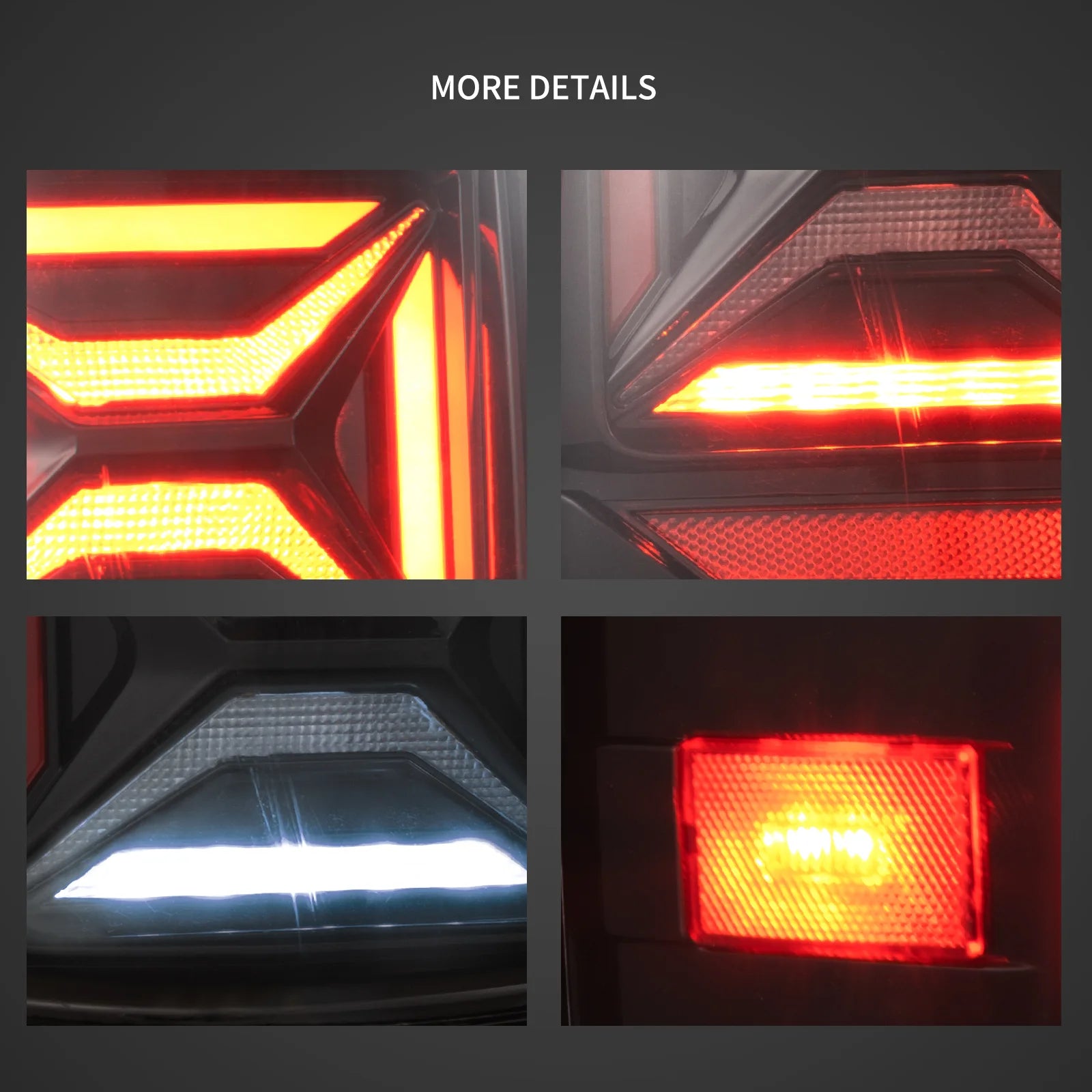 07-13 Chevrolet Silverado 1500 2500HD 3500HD & 07-14 GMC Sierra (Denali) 3500HD Dually Vland LED III bakljus med Red Turn Signal Clear - 5