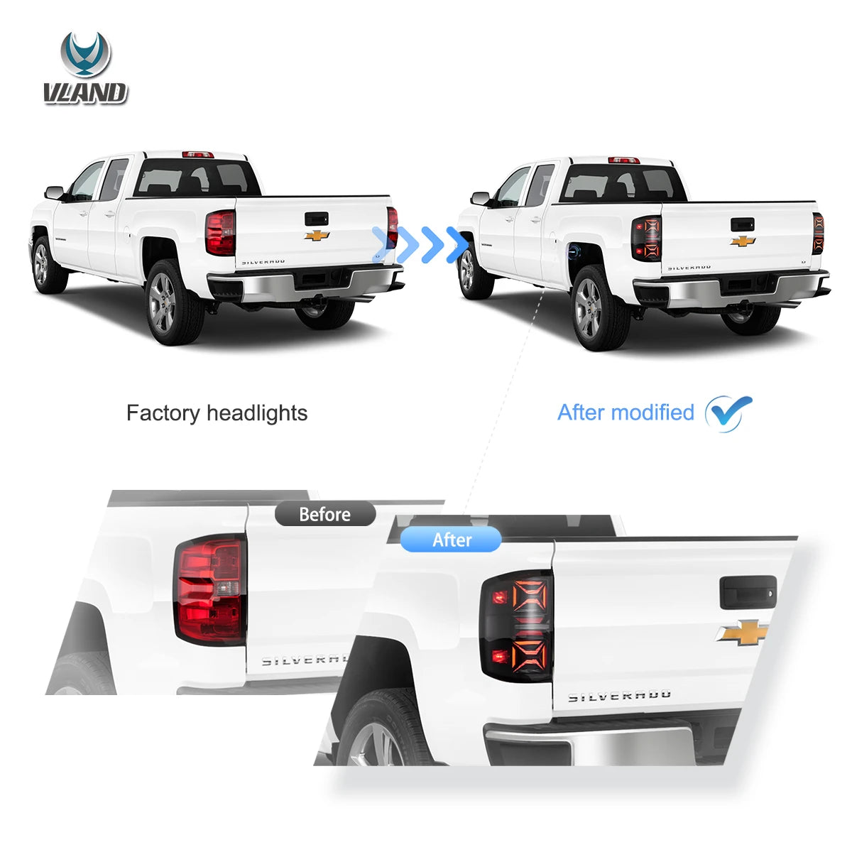 14-18 Chevrolet Silverado Vland III LED bakljus med Dynamic Welcome Lighting - 6