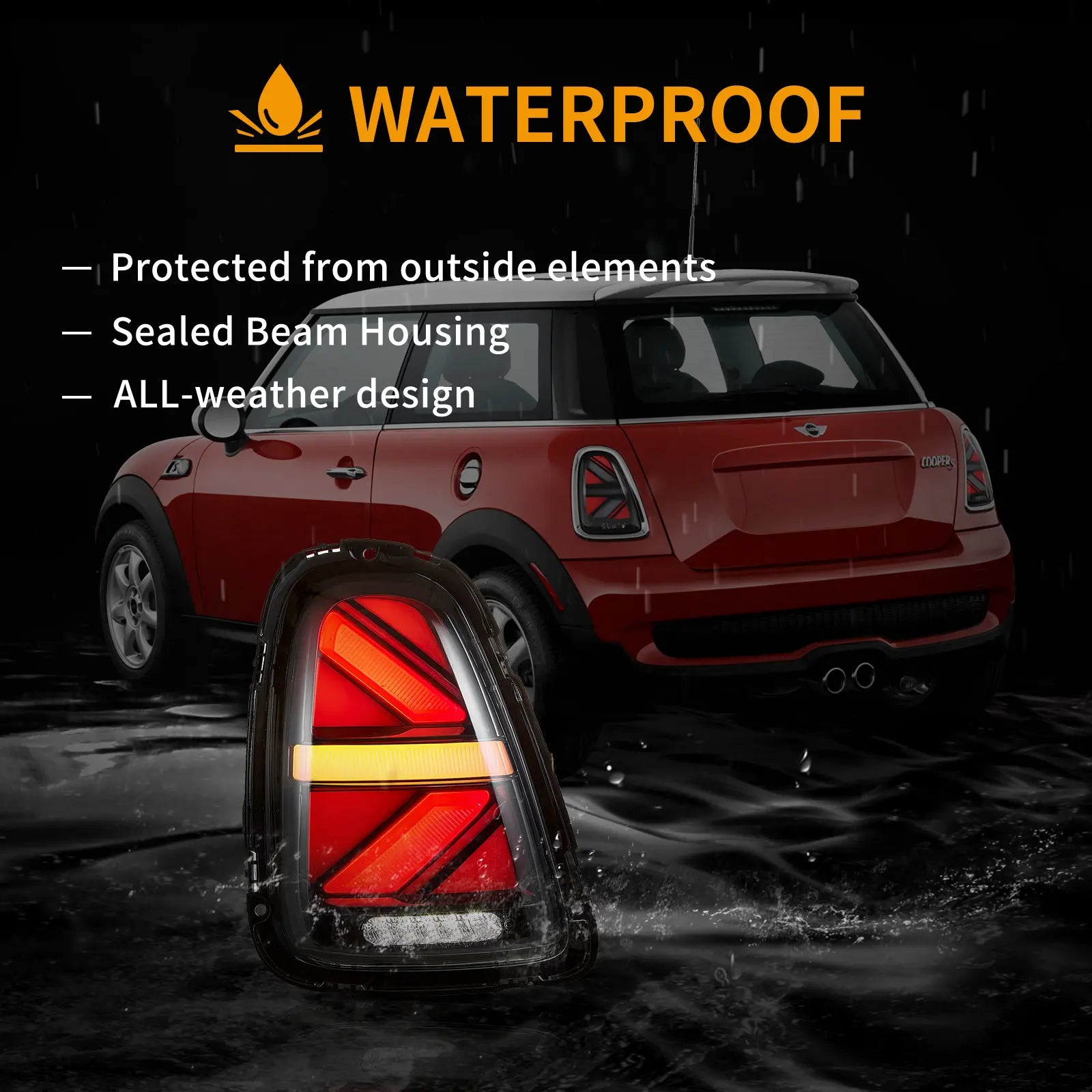 07-13 Mini Cooper (R56 R57 R58 R59) Vland II LED bakljus med Amber sekventiell blinkers [E-mark] - 9