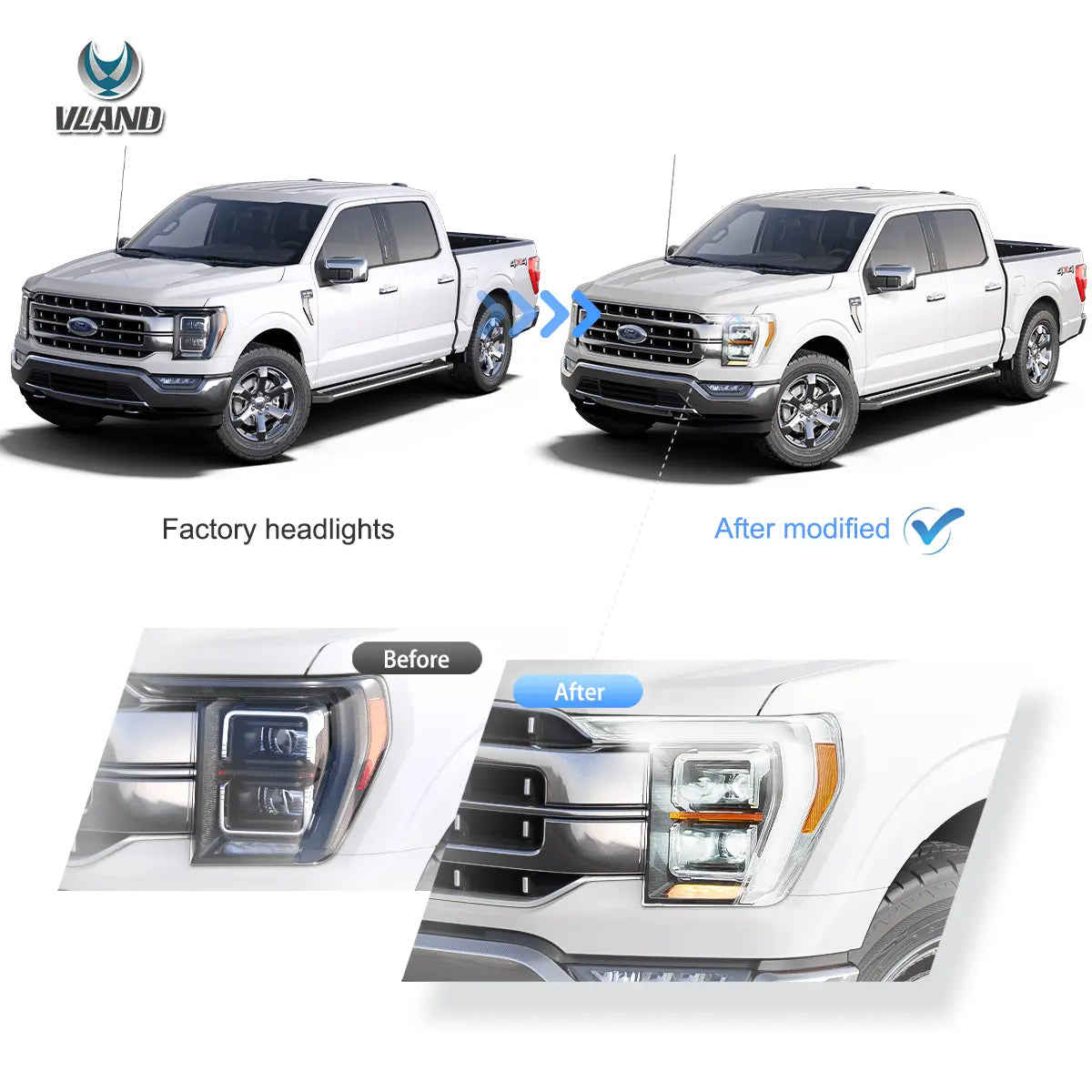 21-23 Ford F150 fjortonde generationen VLAND LED Matrix strålkastare - 5