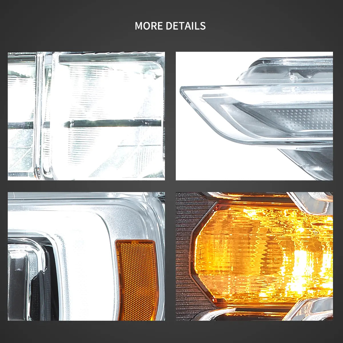 21-23 Ford F150 14th Gen Vland LED Reflection Bowl strålkastare Chrome - 5