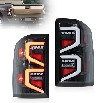 07-13 Chevrolet Silverado 1500 2500HD 3500HD 07-14 Sierra (Denali) 3500HD Dually Vland LED bakljus med Dynamic Welcome Lighting Clear