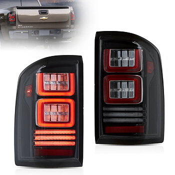 07-13 Chevrolet Silverado 1500 2500HD 3500HD 07-14 Sierra (Denali) 3500HD Dually Vland LED II bakljus med Red Turn Signal Clear