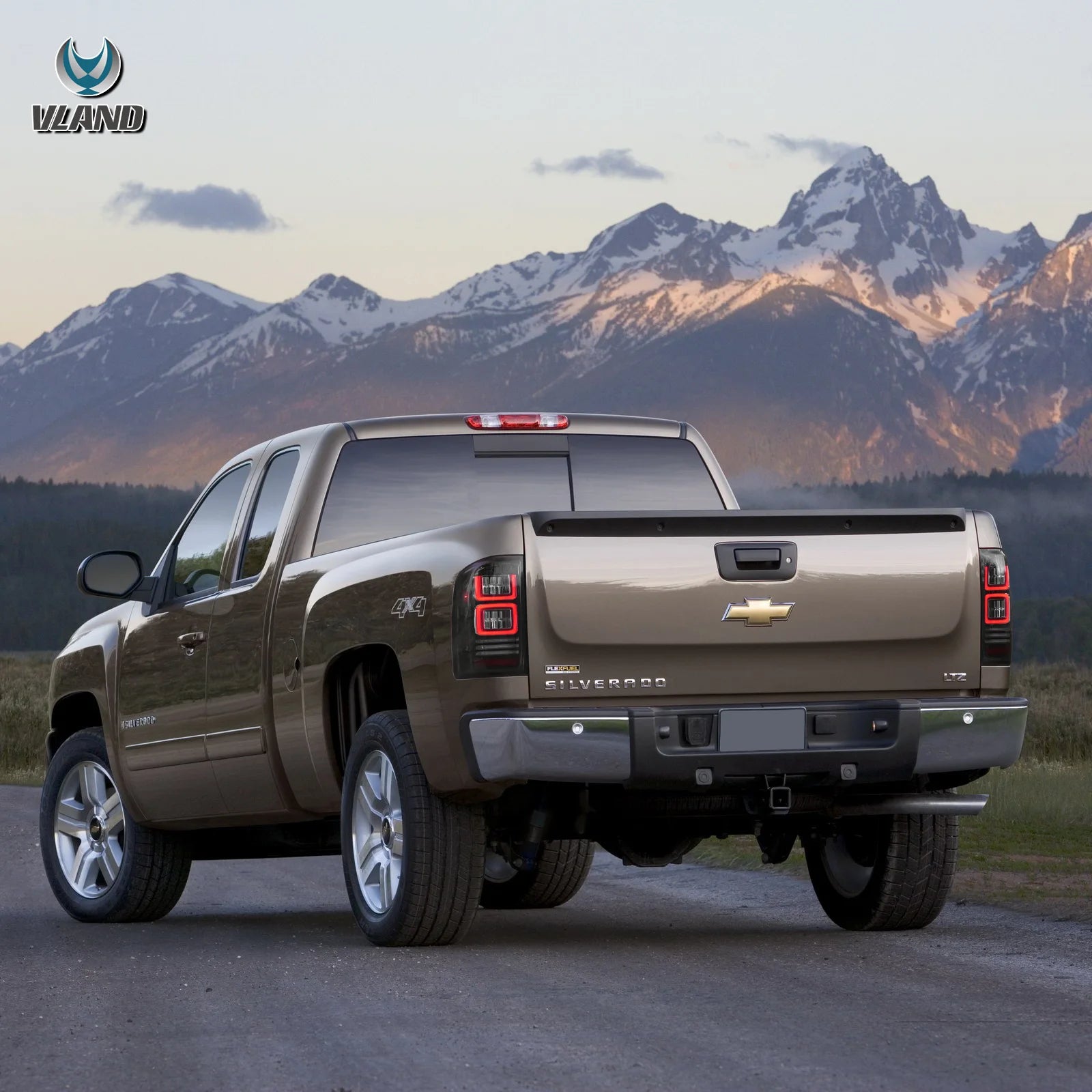 07-13 Chevrolet Silverado 1500 2500HD 3500HD 07-14 Sierra (Denali) 3500HD Dually Vland LED II bakljus med Red Turn Signal Clear - 2