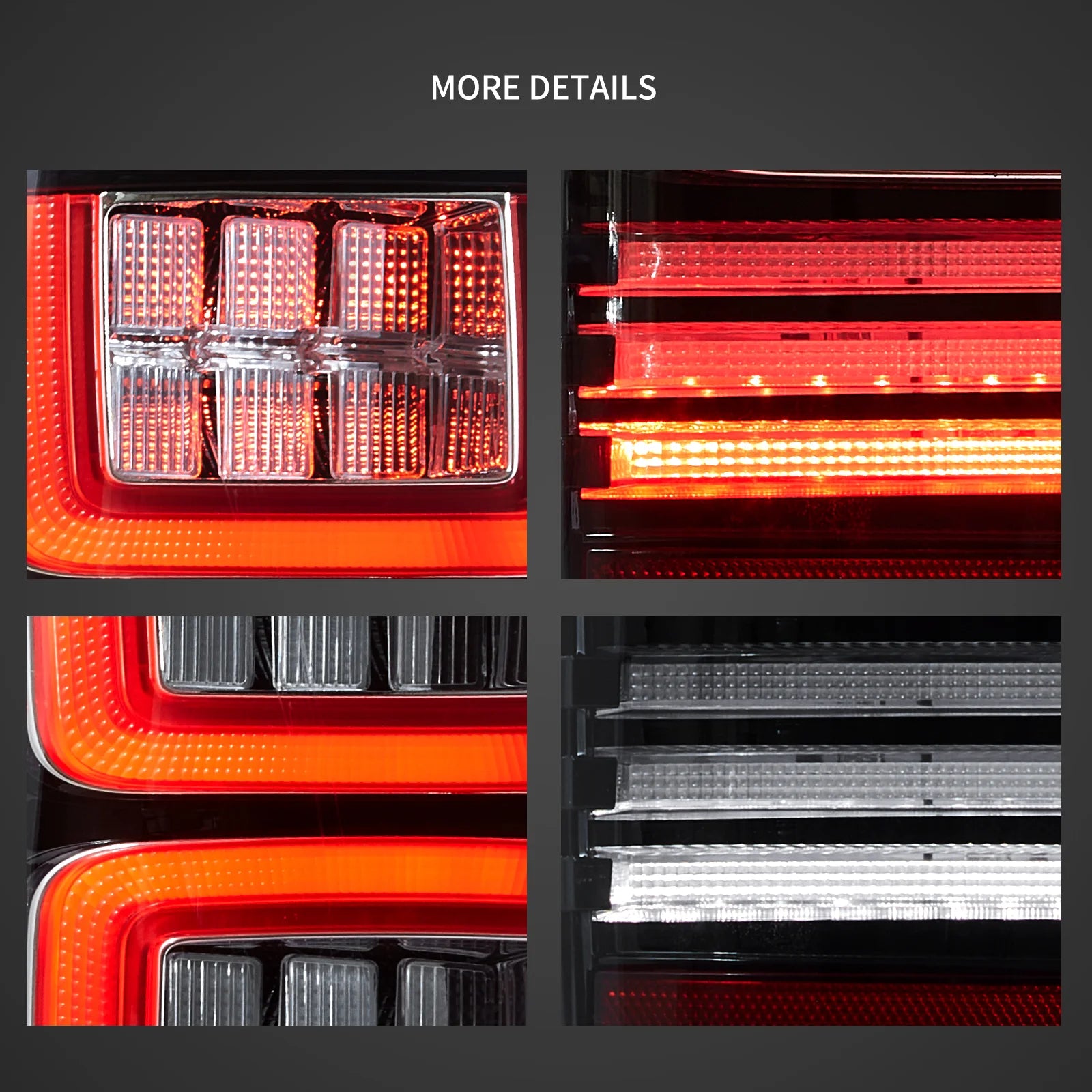 07-13 Chevrolet Silverado 1500 2500HD 3500HD 07-14 Sierra (Denali) 3500HD Dually Vland LED II bakljus med Red Turn Signal Clear - 4