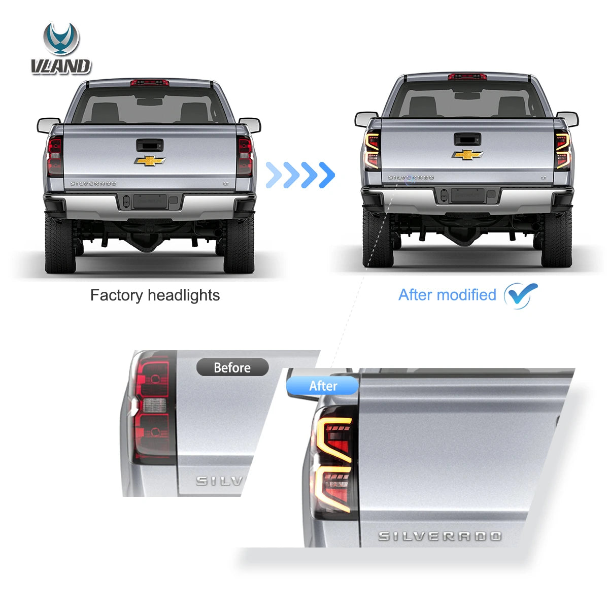 14-18 Chevrolet Silverado Vland LED bakljus med Dynamic Welcome Lighting - 7