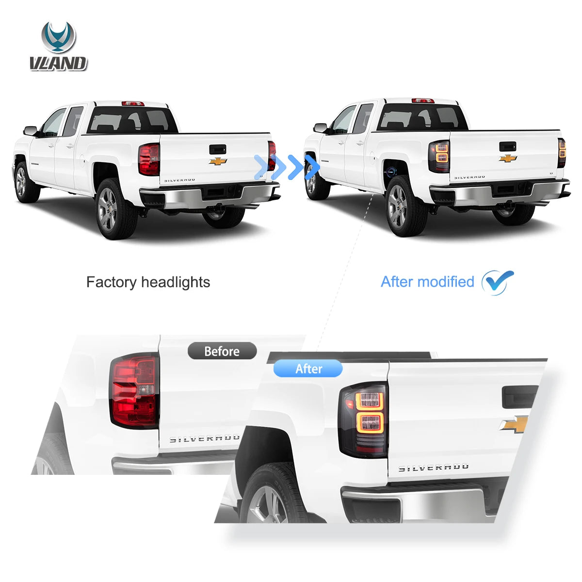 14-18 Chevrolet Silverado Vland II LED bakljus med Dynamic Welcome Lighting - 6