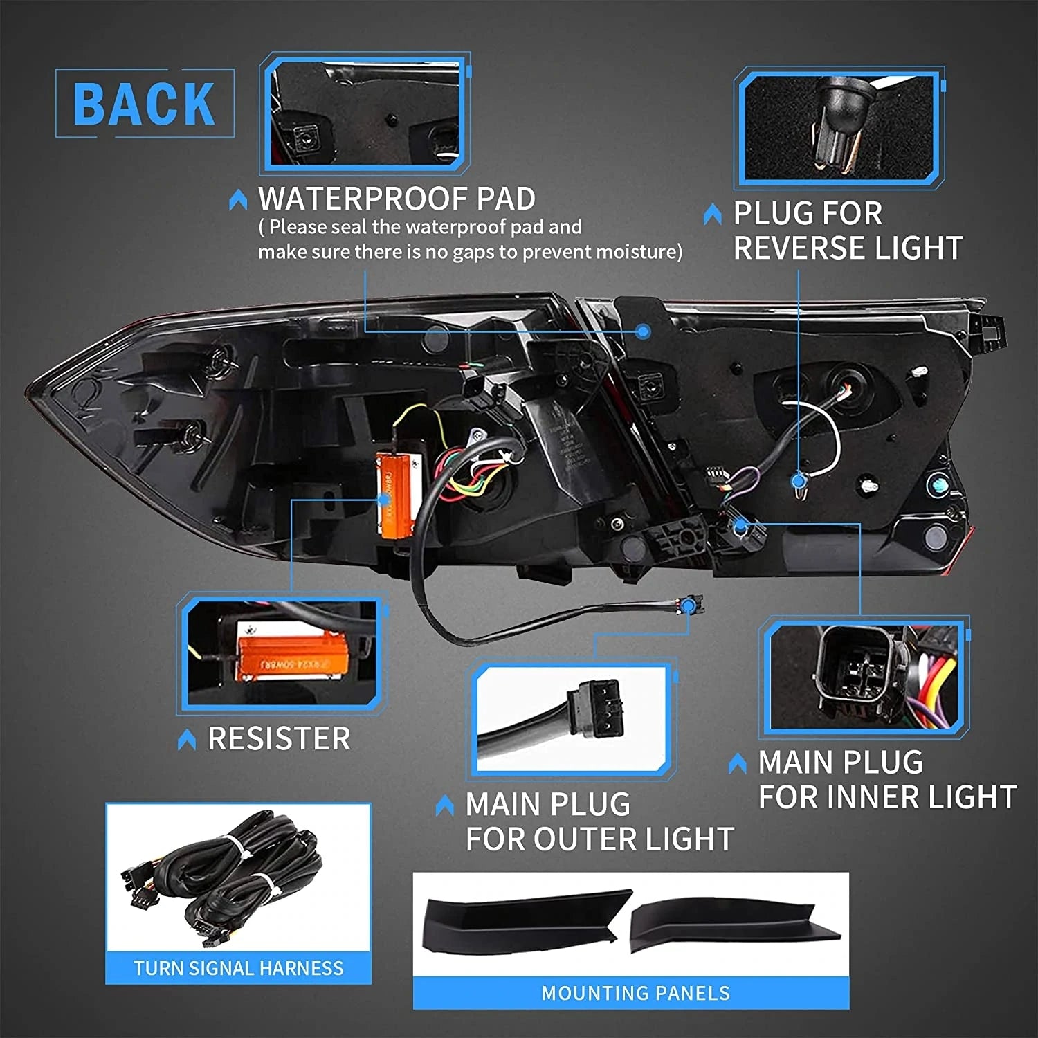 VLAND Carlamp Full LED bakljus för 10th Gen Honda Accord 2018-2021 - 6