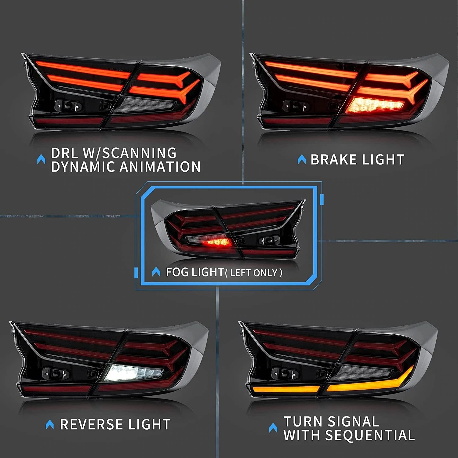 VLAND Carlamp Full LED bakljus för 10th Gen Honda Accord 2018-2021 - 5