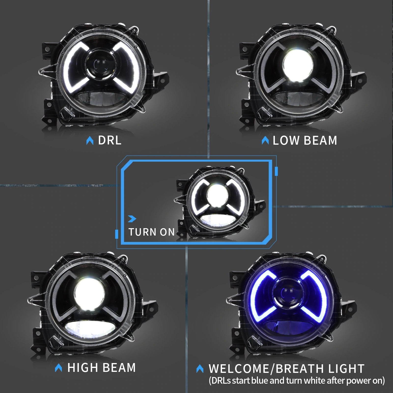 VLAND Carlamp LED Projector strålkastare för Suzuki Jimny 2019-2023 - 2