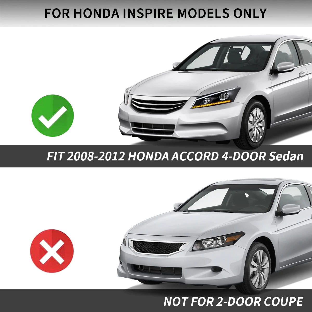 VLAND Carlamp Dual Beam strålkastare för Honda Accord 2008-2012 - 10
