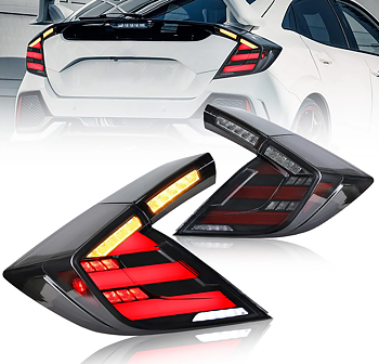 16-21 Honda Civic 10th Gen Hatchback and Type R Vland LED bakljus [E-mark] med Amber Turn Signal