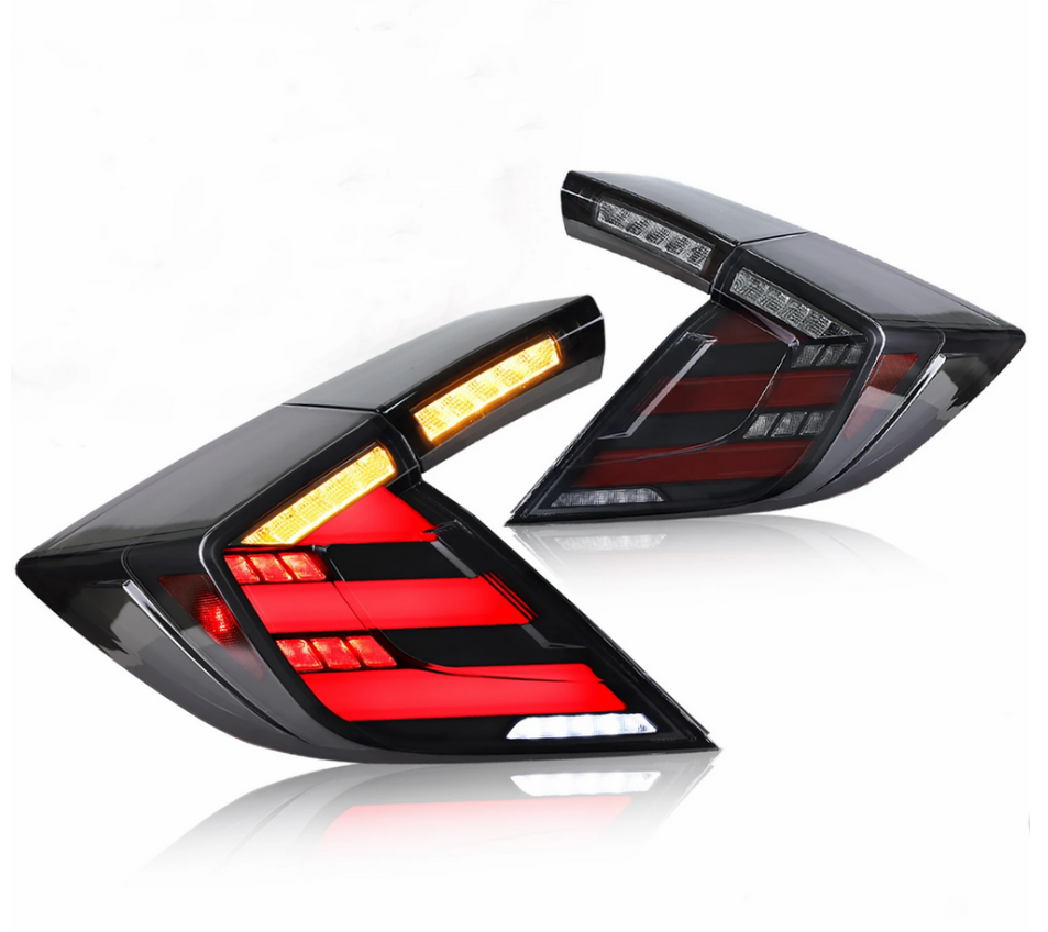 16-21 Honda Civic 10th Gen Hatchback and Type R Vland LED bakljus [E-mark] med Amber Turn Signal - 2