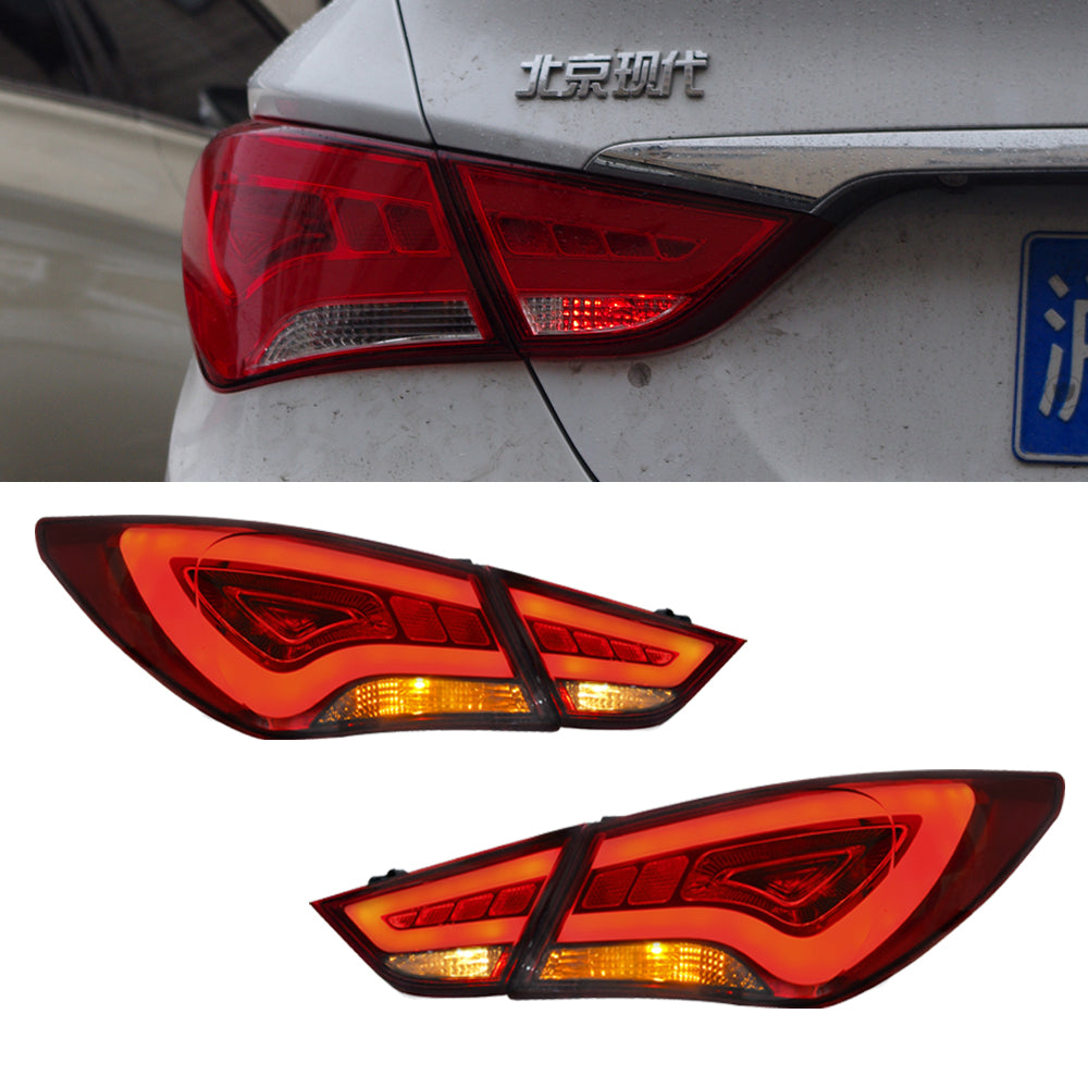 VLAND Carlamp Full LED bakljus för Hyundai Sonata 6th Gen Sedan 2011-2014 ABS, PMMA, GLASS Material - 7