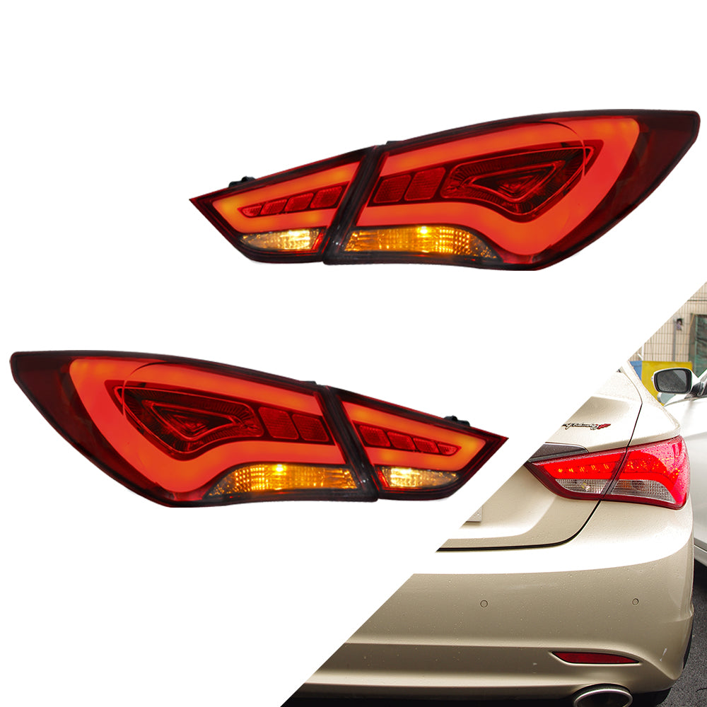 VLAND Carlamp Full LED bakljus för Hyundai Sonata 6th Gen Sedan 2011-2014 ABS, PMMA, GLASS Material