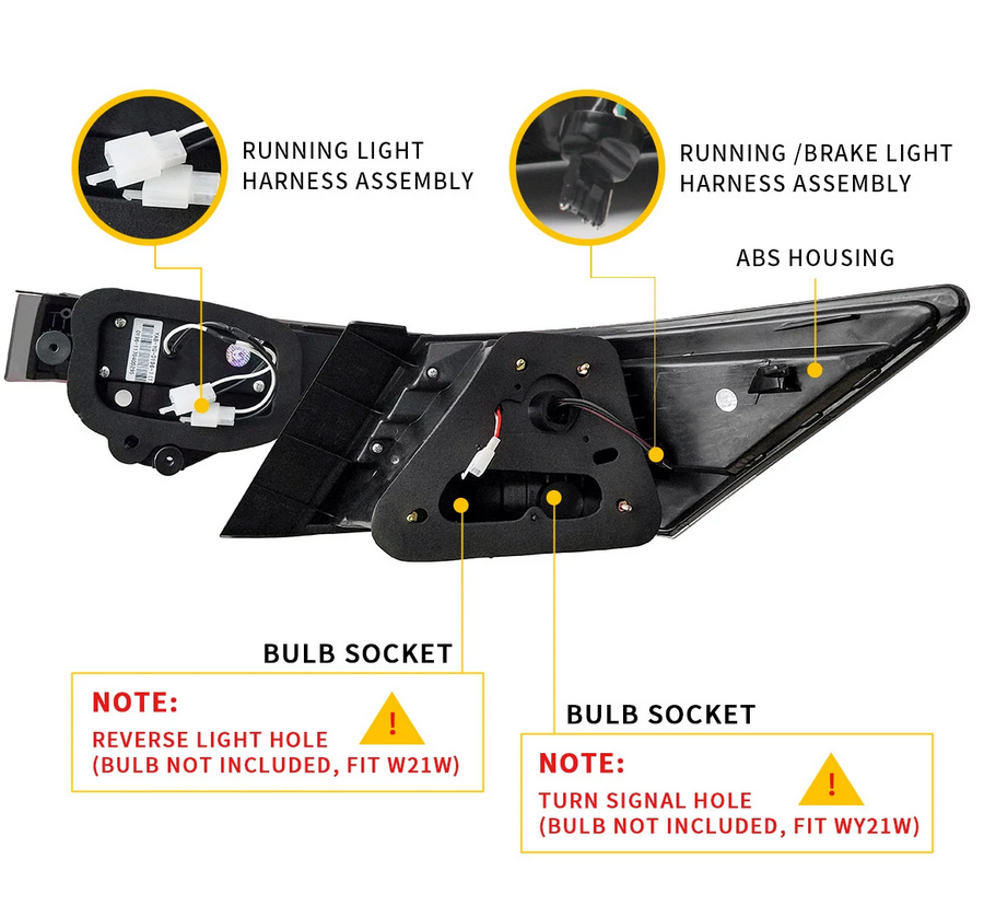 VLAND Carlamp 4PCS LED bakljus för Honda Accord Inspire 8th Gen Sedan 2008-2012(Not för Coupe) - 5
