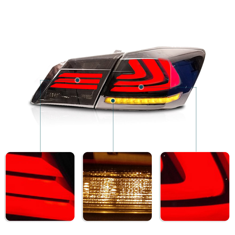VLAND Full LED Sequential bakljus för Honda Accord 2013-2015 ABS PMMA GLASS Material - 8