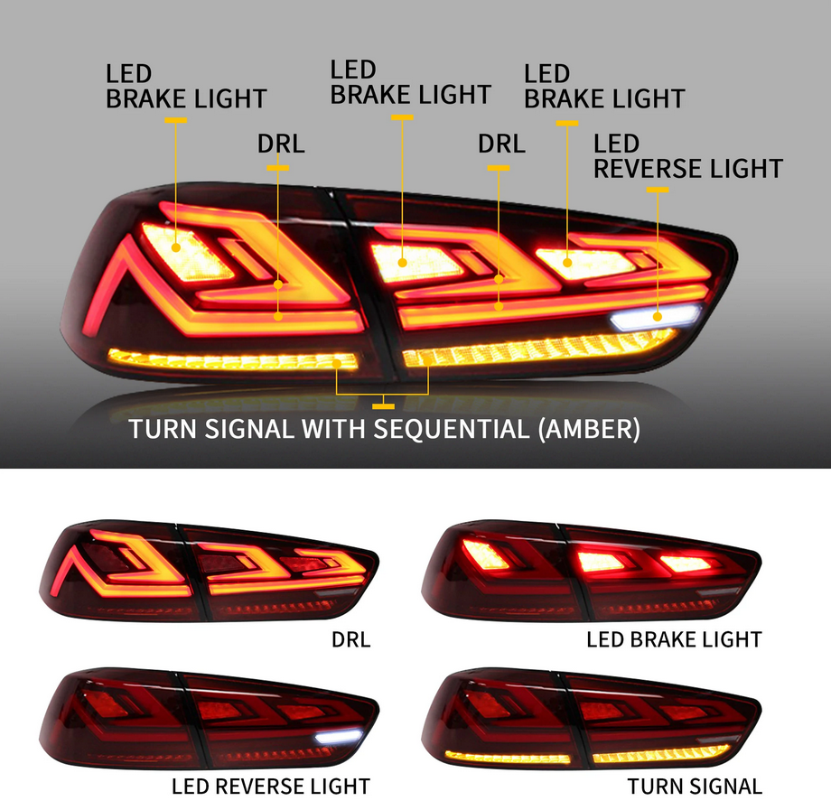 08-17 Mitsubishi Lancer & EVO X Vland III LED bakljus med Dynamic Welcome Lighting - 4
