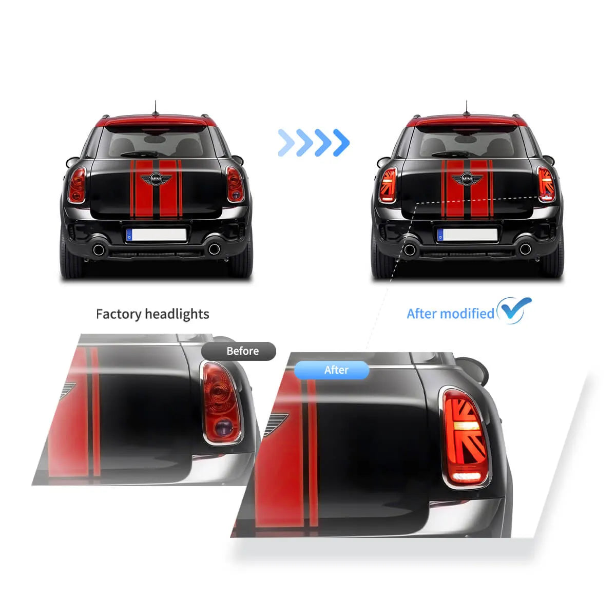10-16 Mini Cooper Countryman R60 Vland LED bakljus med Dynamic Welcome Lighting [E-mark] - 11