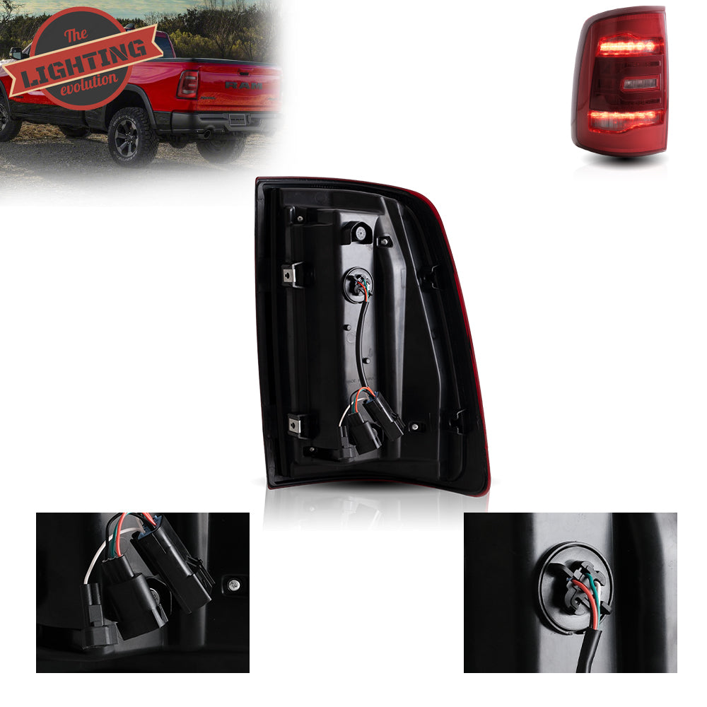 VLAND Full-LED bakljus för Dodge Ram 1500 2009-2018 (röd sekventiell blinkerss) - 7