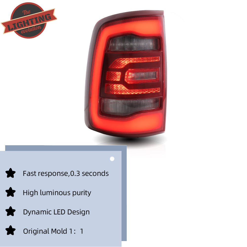 VLAND Full-LED bakljus för Dodge Ram 1500 2009-2018 (röd sekventiell blinkerss) - 5
