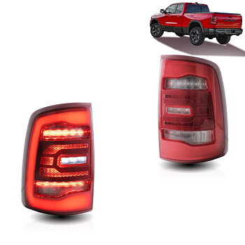 VLAND Full-LED bakljus för Dodge Ram 1500 2009-2018 (röd sekventiell blinkerss)